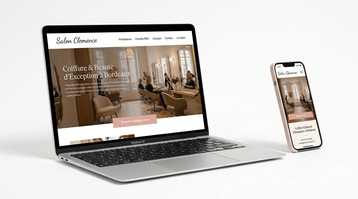 Site Salon Clémence — réalisation Scalina